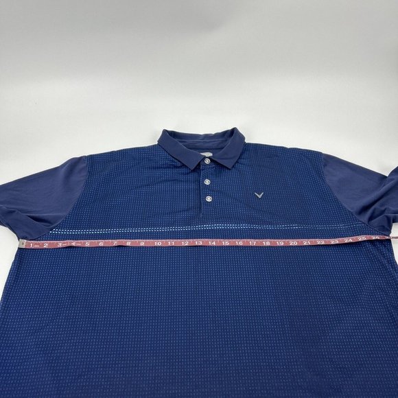 Callaway Shirt Men's XXL Blue Geometric Opti-Dri Short Sleeve Polo Golf - Picture 8 of 9